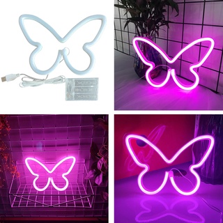 Đèn Led Neon Hình Bướm Gắn Tường Trang Trí Nghệ Thuật