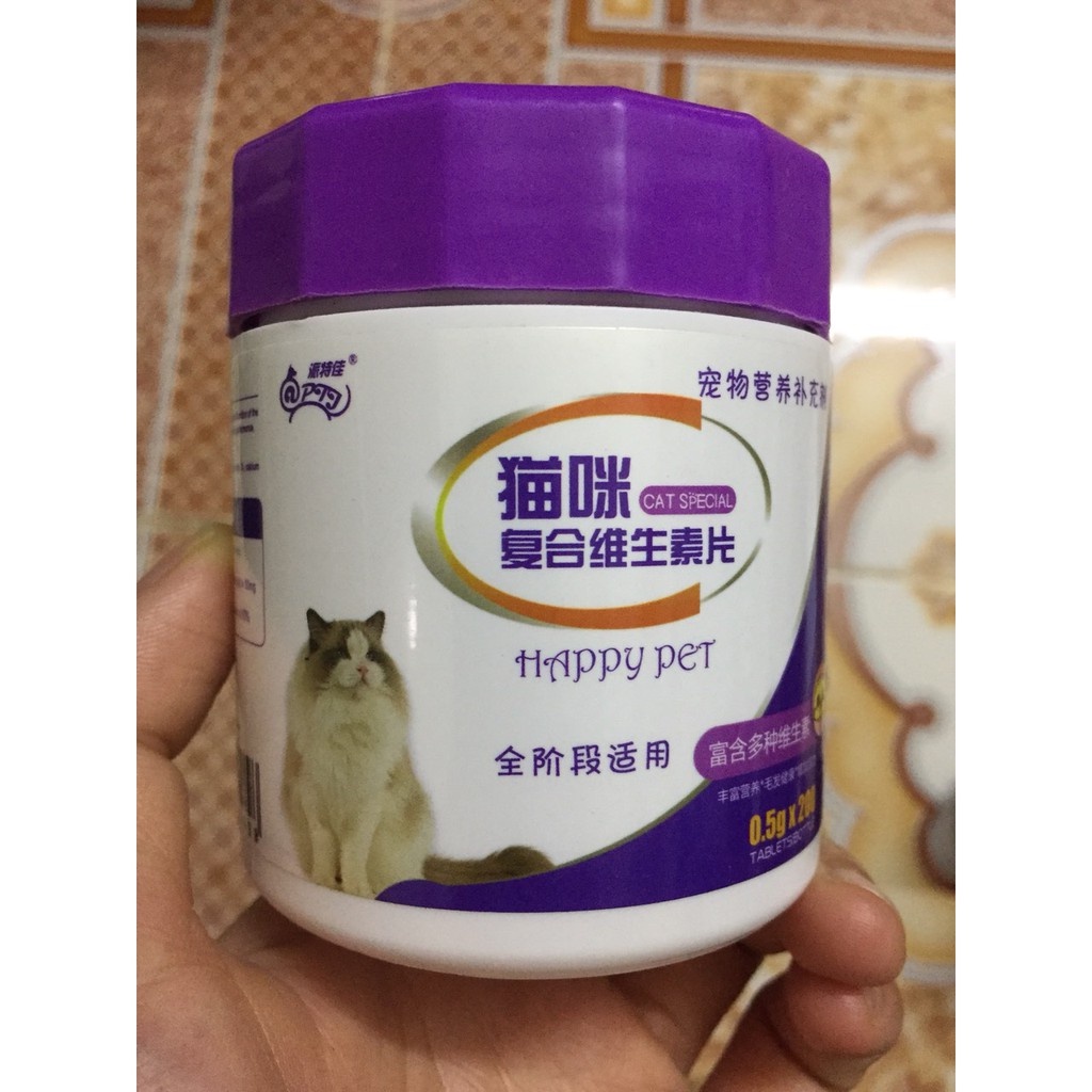Vitamin Tổng Hợp Happy Pet Dành Cho Chó Mèo (200 Viên)
