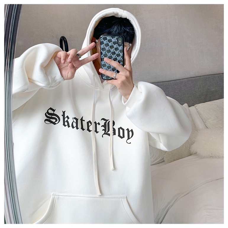 Áo Hoodie Đen / Kaki Tay Dài In Chữ Thập Phong Cách Gothic Thời Trang Mùa Đông Hàn Quốc Size M-5XL Cho Nam