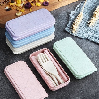 Set thìa đũa dĩa lúa mạch văn phòng có hộp