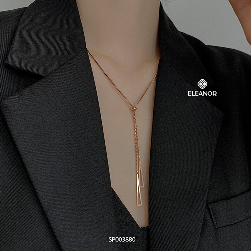 Dây chuyền nữ Eleanor Accessories mặt hình hai tam giác dây rút phụ kiện trang sức trẻ trung