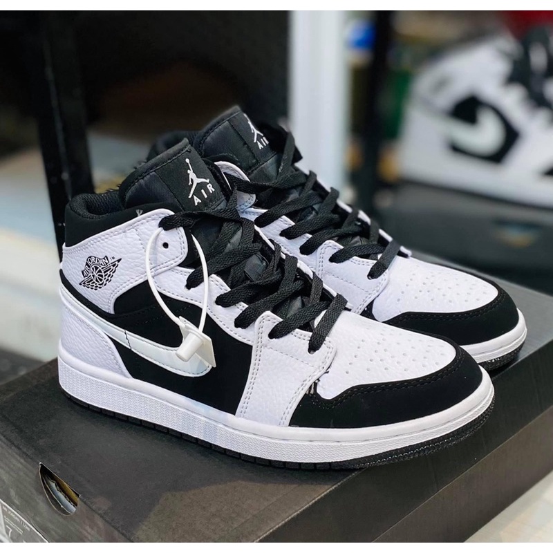 GIÀY THỂ THAO SNEAKER JD PANDA MID đen trắng gấu trúc  cổ cao bản cao cấp ảnh thật + Freeship