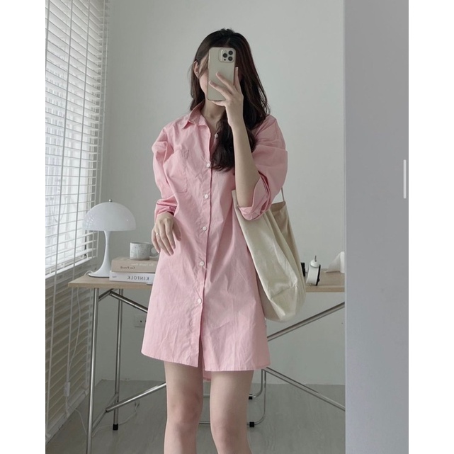 Váy sơ mi thô dáng Hàn, Đầm sơ mi thô dáng Hàn 2022 - Dorita Boutique