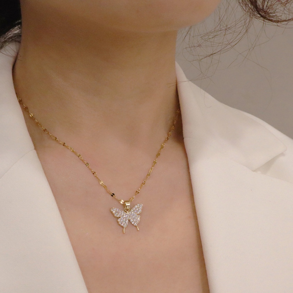 Vòng Cổ Choker Ngắn Mặt Bướm Cổ Điển Hợp Thời Trang