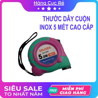 Thước dây inox cuộn 5 mét tiêu chuẩn u.s.a 🚀freeship🚀 thước đo chiều cao, đo inch, xây dựng - shop hàng cực rẻ