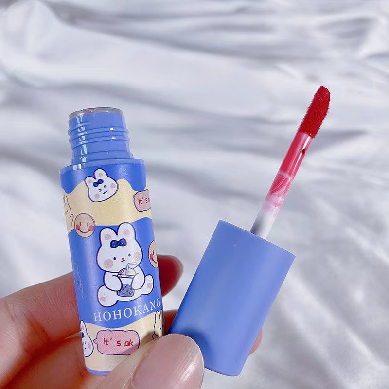 Son Môi Dạng Lỏng Chống Dính Cốc Lâu Trôi Thiết Kế Vỏ Hình Hoạt Hình Dễ Thương