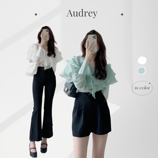A9062 Áo tơ cổ bèo Audrey