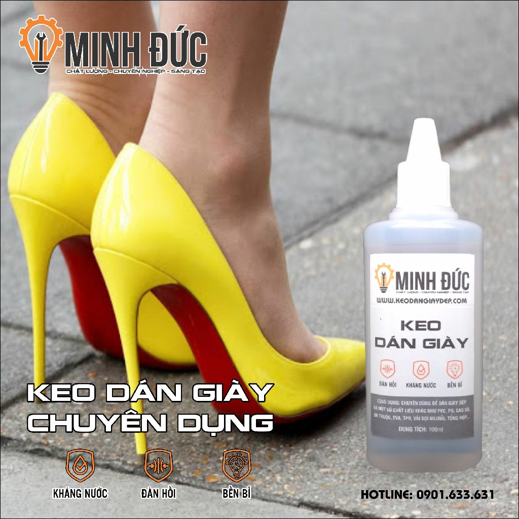 Keo dán giày cao gót Minh Đức 100ml [Giá hủy diệt] Dán tốt như mới - Shop Minh Đức