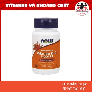 Now Vitamin D3 Hổ Trợ Xương Khớp Tăng Miễn Dịch Now Vitamin D3 5000IU (120 viên)