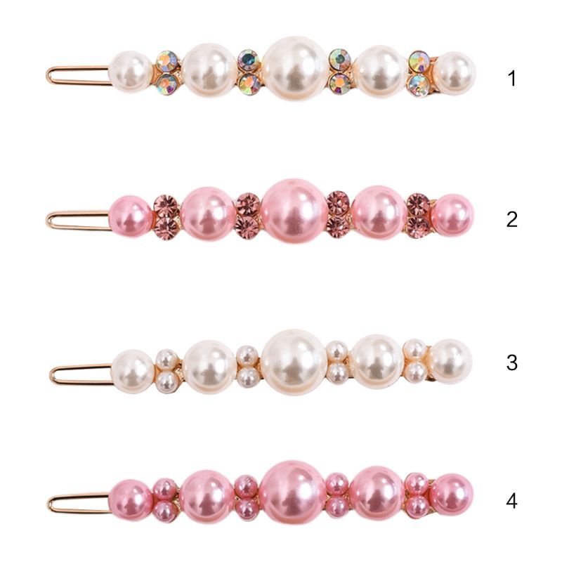 Kẹp Tóc Đính Ngọc Trai Giả Màu Trắng Hồng Ngọt Ngào Thời Trang Cho Nữ