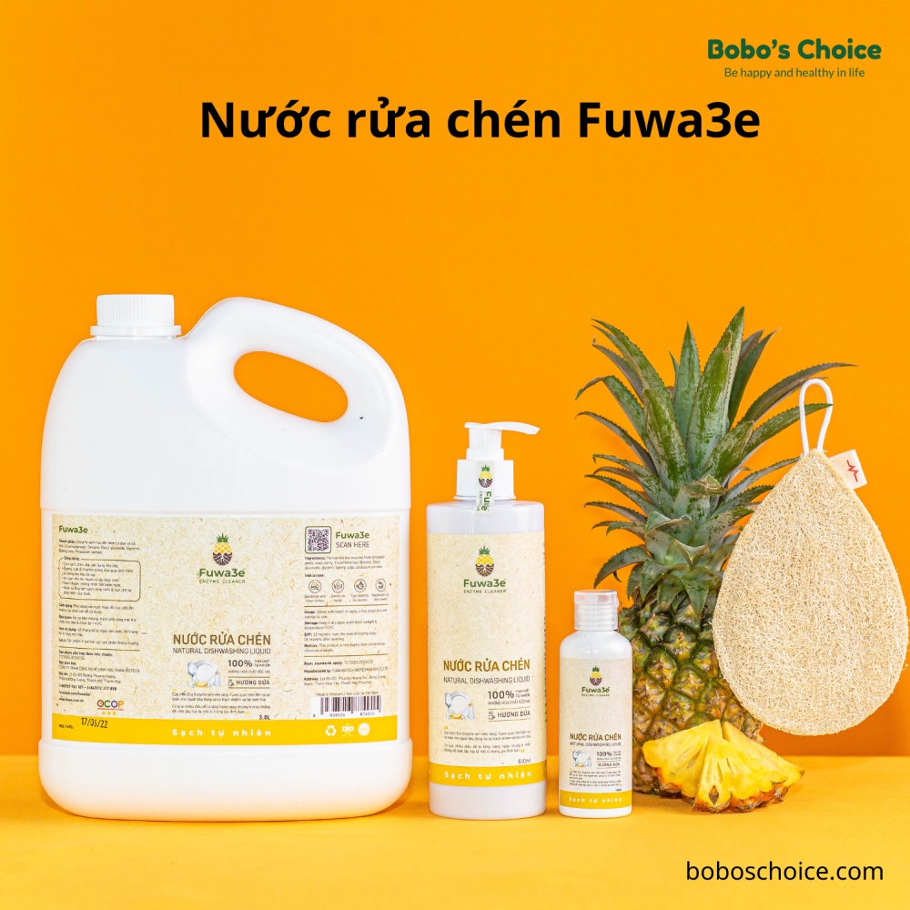 Fuwa3e Nước rửa chén sinh học từ enzyme dứa và bồ hòn