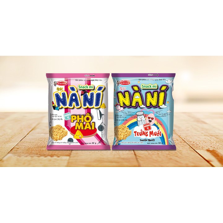 Snack Mì Nà Ní Vị Phô Mai & Trứng Muối 52g