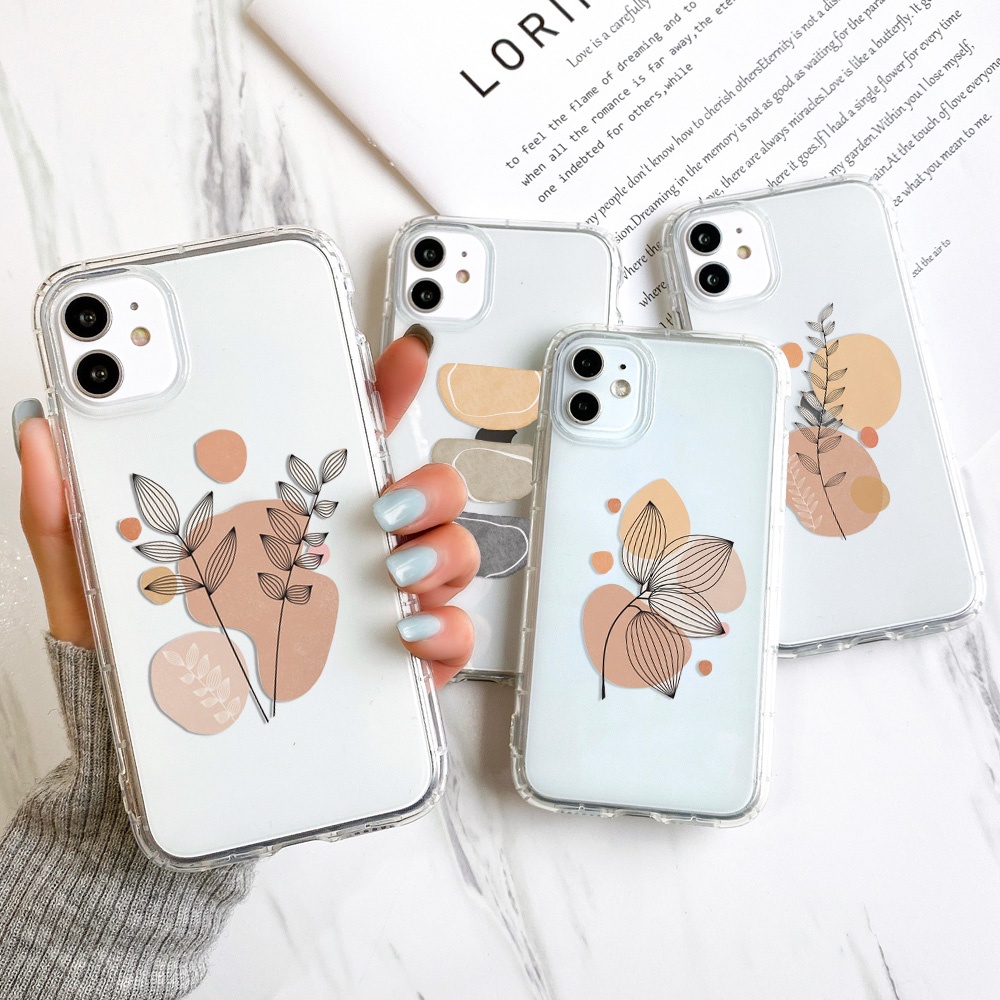 Ốp Điện Thoại Tpu Mềm Trong Suốt Chống Rơi Họa Tiết Hoa Vintage Cho Iphone 12 Pro Max 11 Pro Max X Xs Max Xr 8 7 Plus 12mini