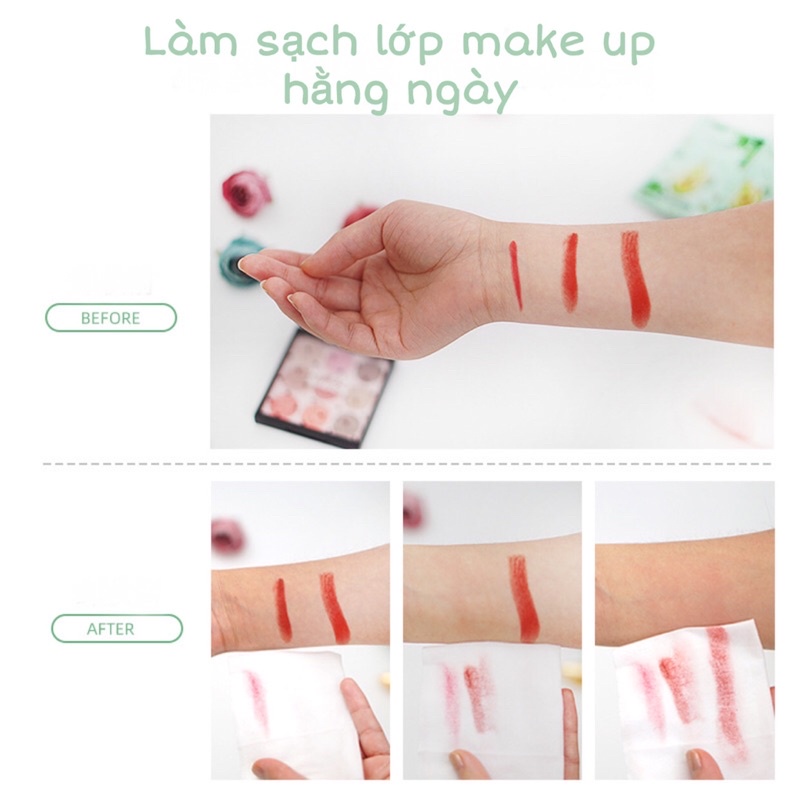 Khăn ướt mini tẩy trang và làm sạch tinh chất bơ