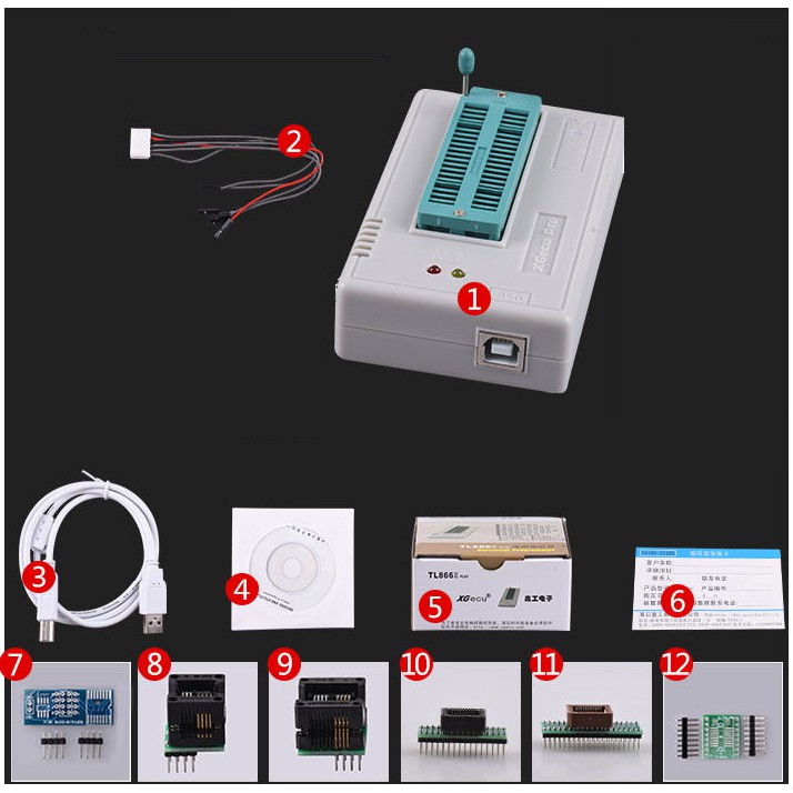 Máy Nạp Rom TL866II Plus, 10 món