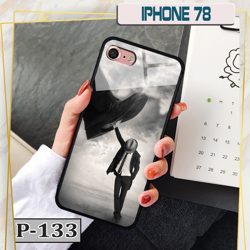Ốp iPhone 7/ 8 - lưng kính in hình 3D
