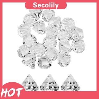 Set 20 hạt nhựa hình dáng kim cương trong suốt dùng trang trí tiệc