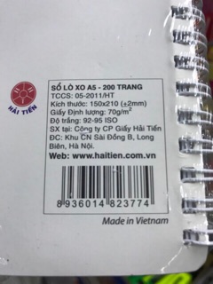 sổ lò xo A5,A4 (Hải Tiến 200trang)