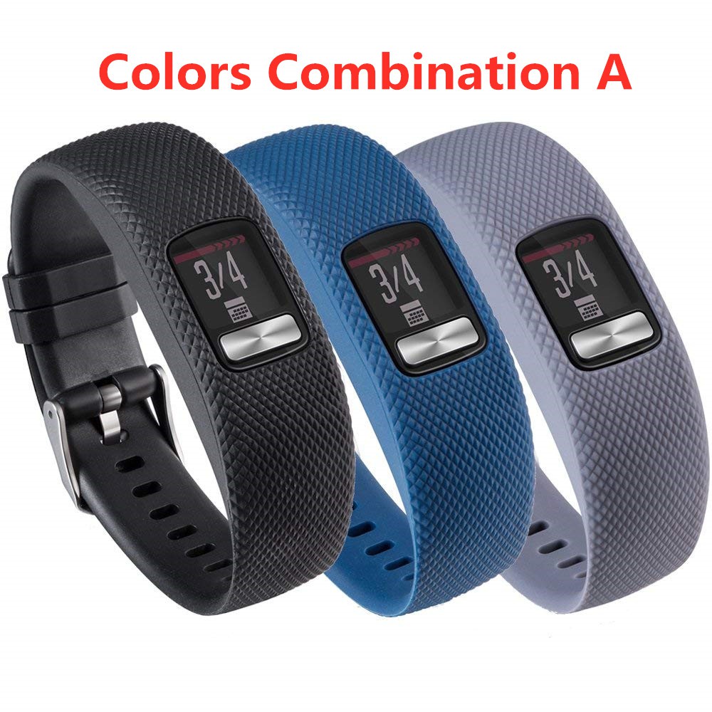 Set 3 dây đeo silicon mềm cho đồng hồ thông minh Garmin Vivofit 4