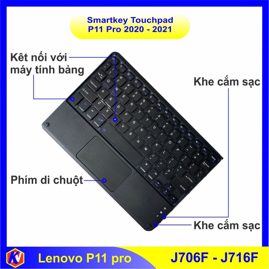 Bộ Smart key  blutooch, bao da, Cường lực, Dán carbon cho máy tính bảng Lenovo Xiaoxin Pad P11 Pro J706F-J716F