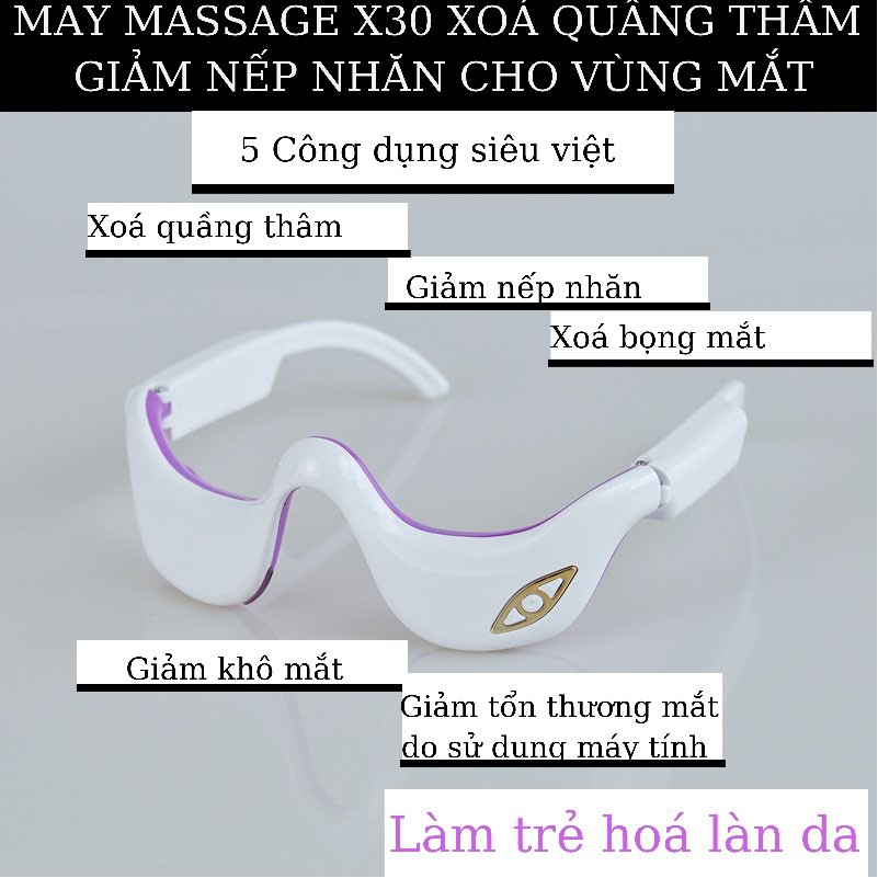 Mặt nạ mắt X20pro ION ÂM. -điện di tinh chất XOÁ QUẦNG THÂM VÀ BỌNG MẮT -máy massage mặt-mặt nạ mắt-dưỡng da mắt