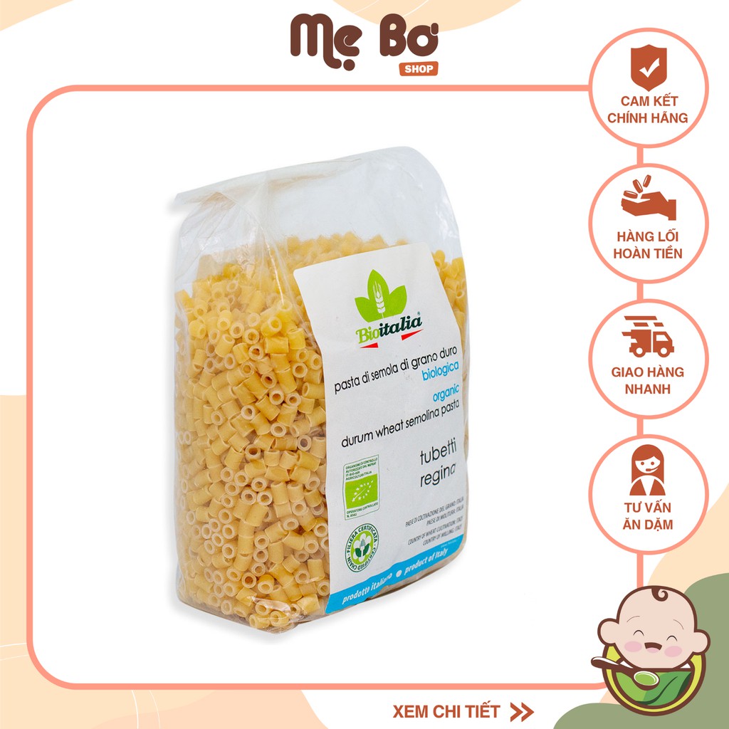 NUI ỐNG NHỎ HỮU CƠ 500gr Bioitalia