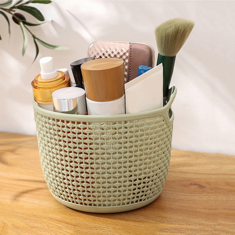 Rổ Nhựa Đựng Vật Dụng Bút Viết, Cọ Trang Điểm Để Bàn Sang Trọng (Số 6)