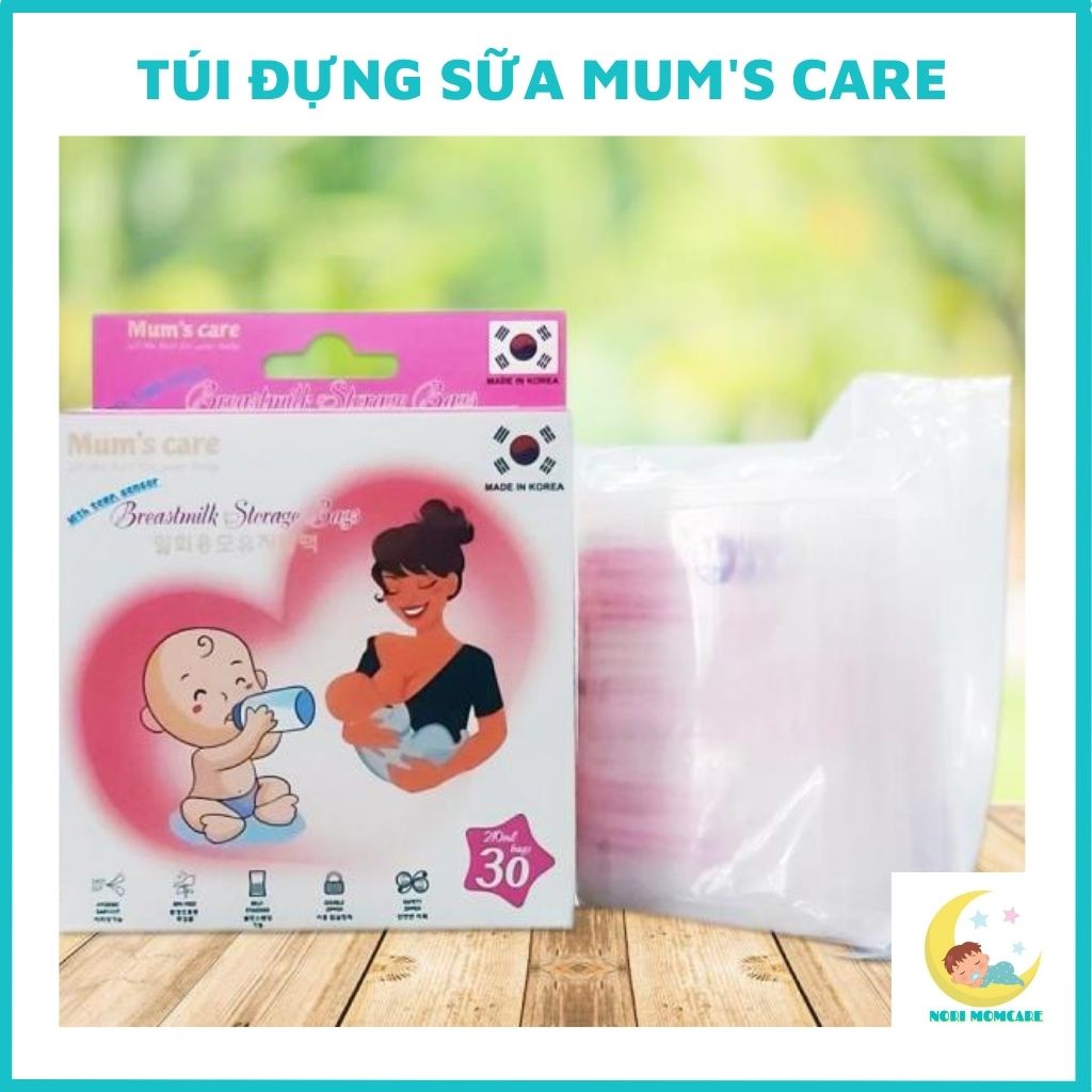 Túi trữ sữa Mum's Care Hàn, bịch đựng sữa có cảm ứng nhiệt, không có BPA 210ml ( 30 túi /hộp )