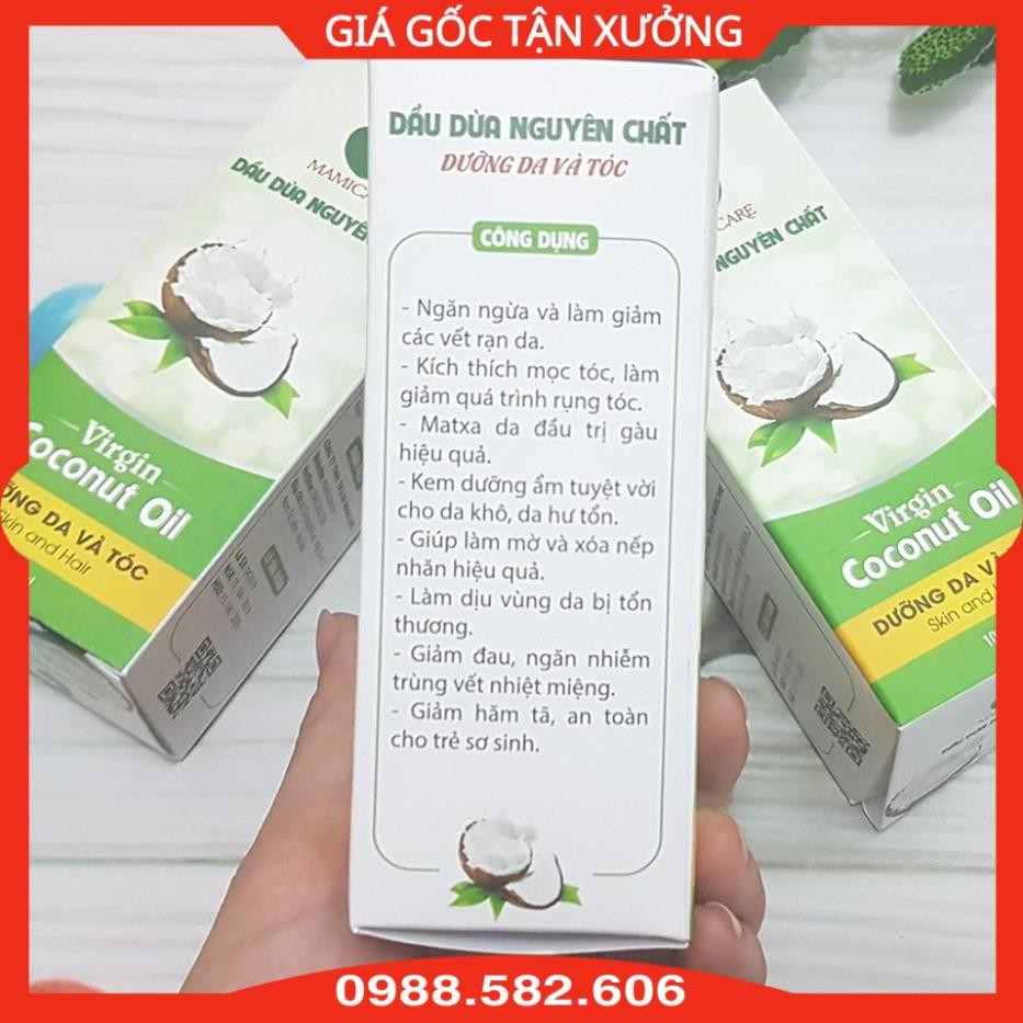 Dầu Dừa Nguyên Chất Ép Lạnh Đẹp Da, Dưỡng Ẩm, Phục Hồi Vết Rạn (Chai 100ml) - BTT00296