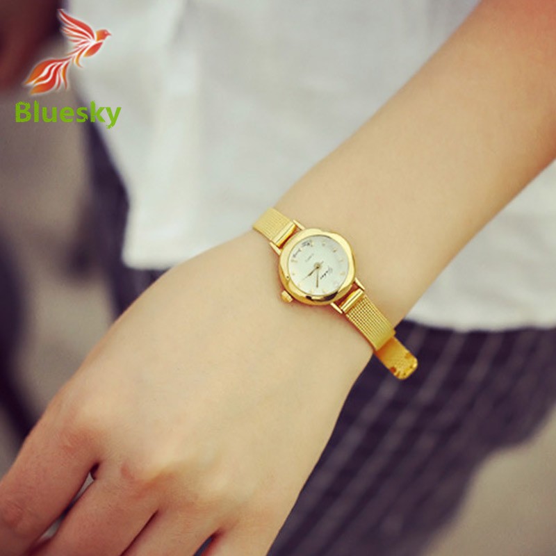 Đồng hồ kim máy thạch anh kiểu dáng đơn giản thanh lịch màu vàng/ bạc | BigBuy360 - bigbuy360.vn