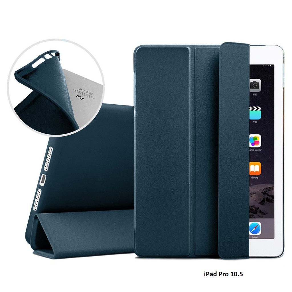 Bao da kiêm ốp lưng cho iPad Pro 10.5'' (Xanh đen)