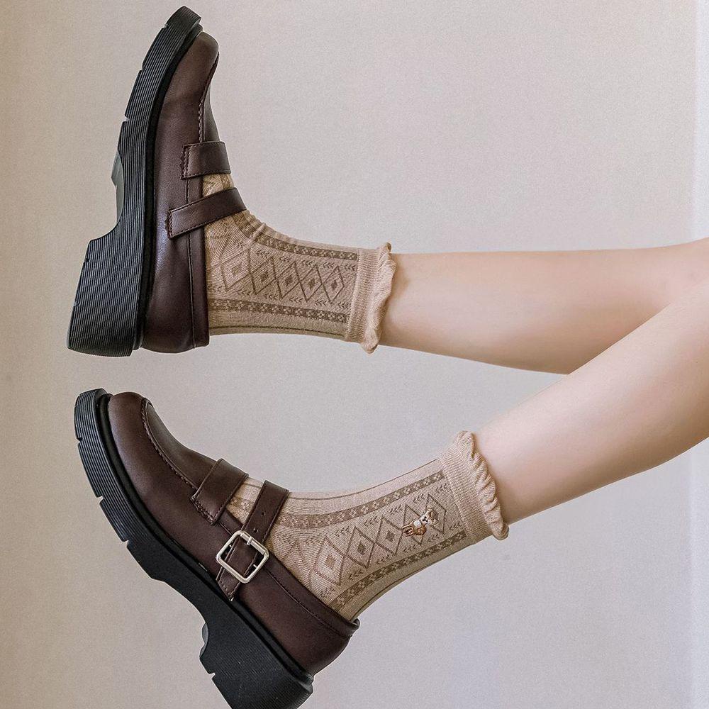 AROMA Vớ Cotton Thoáng Khí Co Giãn Phong Cách Harajuku Ngọt Ngào Cho Nữ