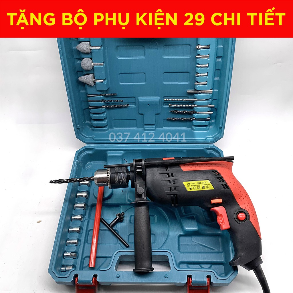 [TẶNG BỘ 29 PHỤ KIỆN] Máy khoan đa năng công suất 2000W - Siết bulong - Bắt vít - Máy Mài - Bộ khoan tường 2000W