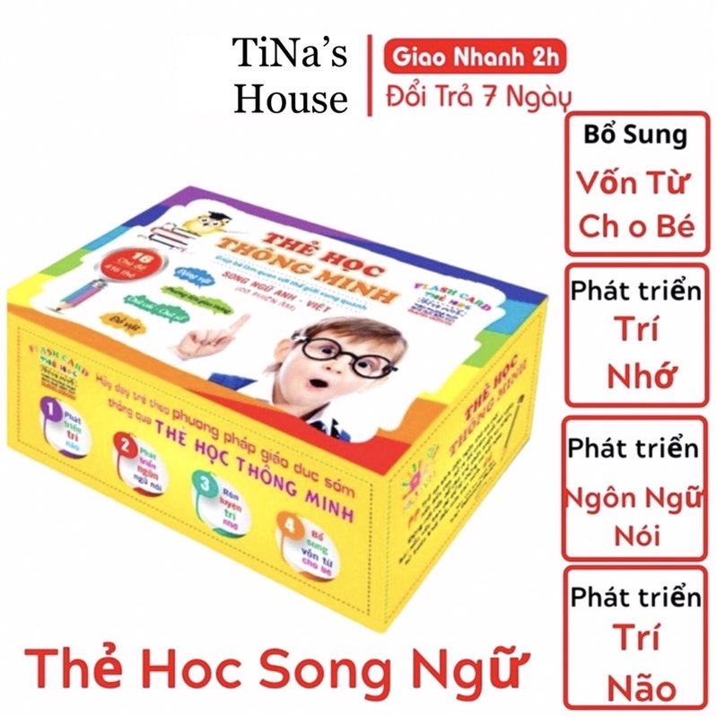 Bộ Thẻ Học Thông Minh Cho Bé Chuẩn Glenn Doman Flashcard Thẻ Học Thông Minh 16, 18 Chủ Đề Song Ngữ Cho Bé…