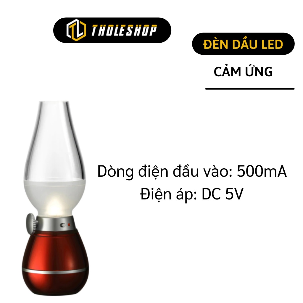 Đèn cầy bàn thờ - Đèn thần dầu thời cổ cảm ứng thổi hơi là sáng tắt tiện lợi, có nút điều chỉnh độ sáng  2304