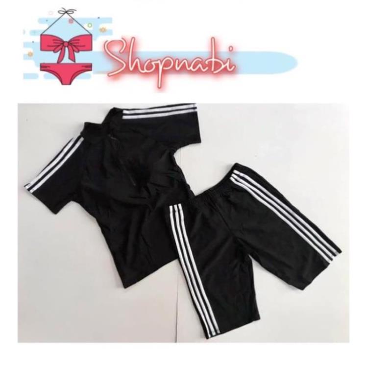 Đồ bơi học sinh nữ tay ngắn quần lửng kín đáo- Bikini đi biển big size 2 mảnh quần short- shopnabi TN2MSL_3SOC 😍 ! '