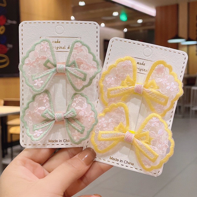 Kẹp tóc mặt nơ xinh xắn phong cách Hàn Quốc cho bé gái