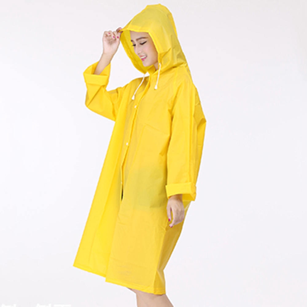 EVA Thick Raincoat Outdoor Hiking Waterproof Hooded Rain Poncho Jacket Rainwear