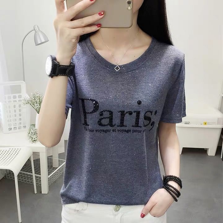 Áothun tay ngắn chất liệu lụa lạnh có size lớn dành cho phụ nữ trung niên