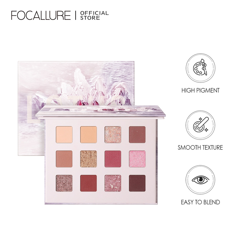 Focallure RomanticBloom Jasmine 12 shades eyeshadow palette Fine and smooth powder Matte Texture 15g | BigBuy360 - bigbuy360.vn