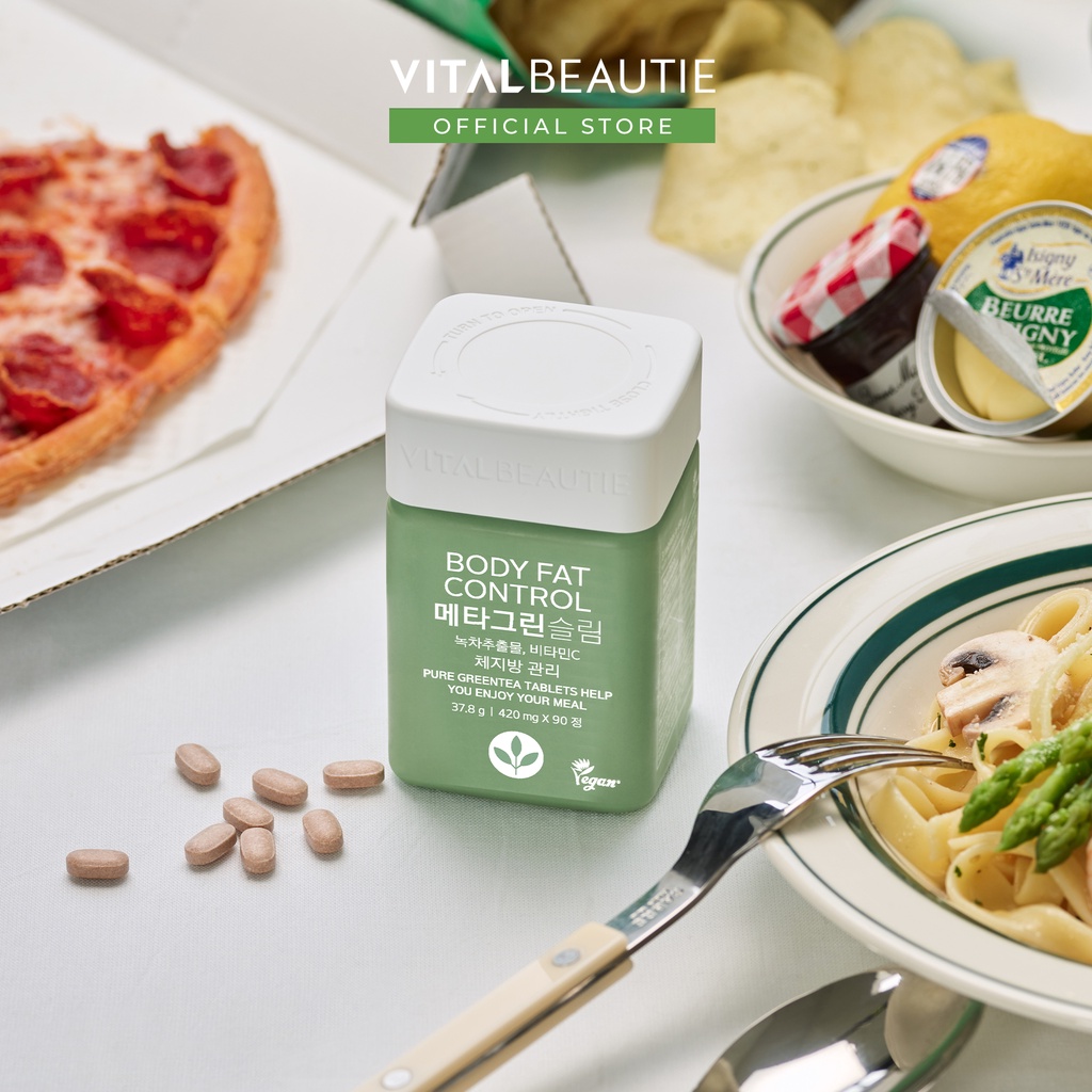 [Hàng tặng không bán] Viên uống giảm hấp thụ mỡ Vital Beautie Meta Green Slim (15 viên)