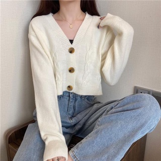Áo Cardigan Form Croptop Chất Len (Hàng Đặt Trước)