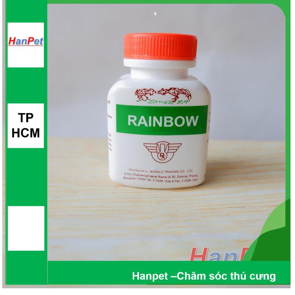 HN-Tăng cơ bắp gà chọi, giúp bổ cơ cho chiến kê, gà đá RAINBOW  dạng thuốc uống 100v/lọ-  MA