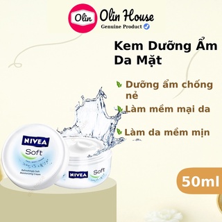 Kem dưỡng ẩm da mặt chống nẻ Nivea Soft 50ml giúp dưỡng ẩm cho da mềm mịn đẹp da Olin House