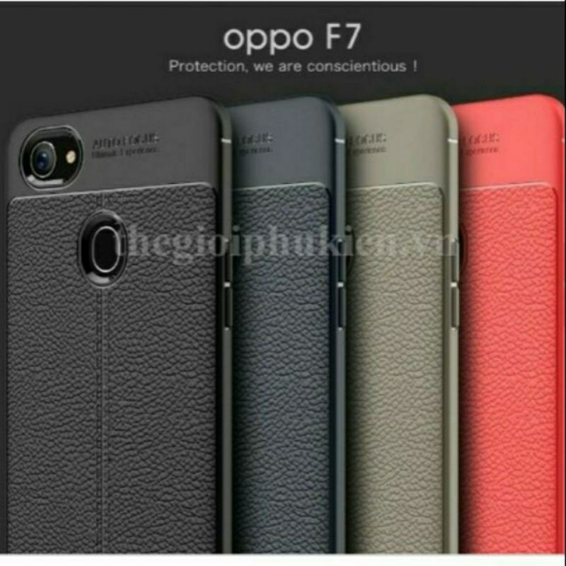 Ốp lưng OPPO F5/F7/ F9 silicon giả da, chống sốc Auto Focus