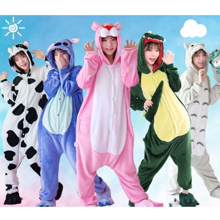 (Có sẵn) Bộ đồ hoá trang, cosplay, bộ đồ thú hở mặt, bộ đồ ngủ hình con vật cho người lớn