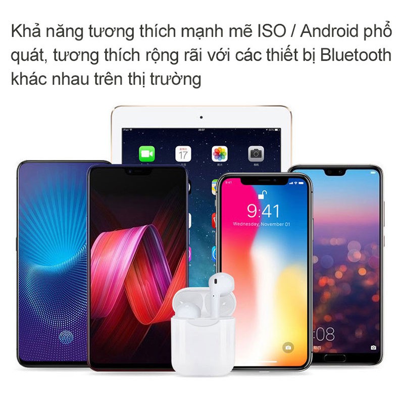 Tai nghe nhét tai Bluetooth inpods không dây thiết kế đơn giản cho thiết bị Android và iPhone iPad | BigBuy360 - bigbuy360.vn