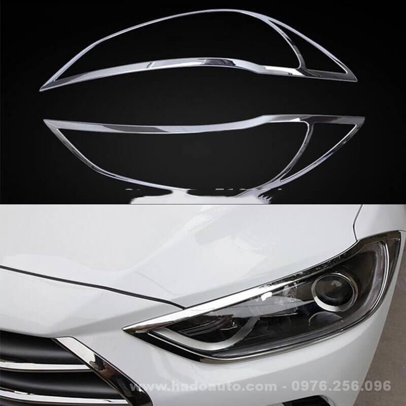 Ốp viền đèn pha, hậu xe Hyundai Elantra 2015 2016 2017 2018 - Giá 1 bộ
