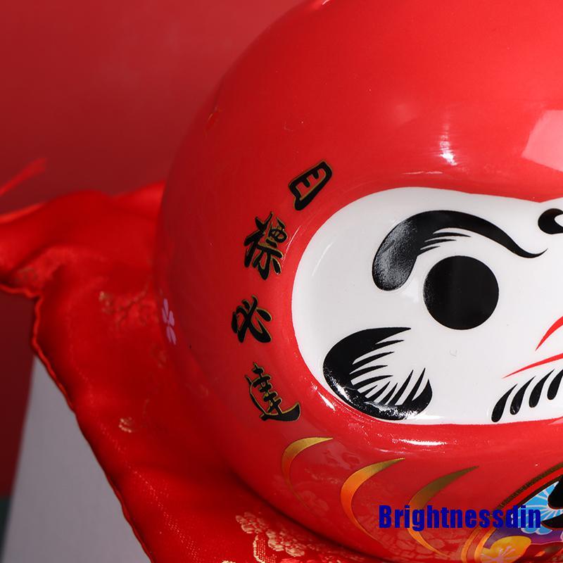 Ống Heo Tiết Kiệm Tiền Hình Búp Bê Daruma May Mắn Bằng Gốm Phong Cách Nhật Bản