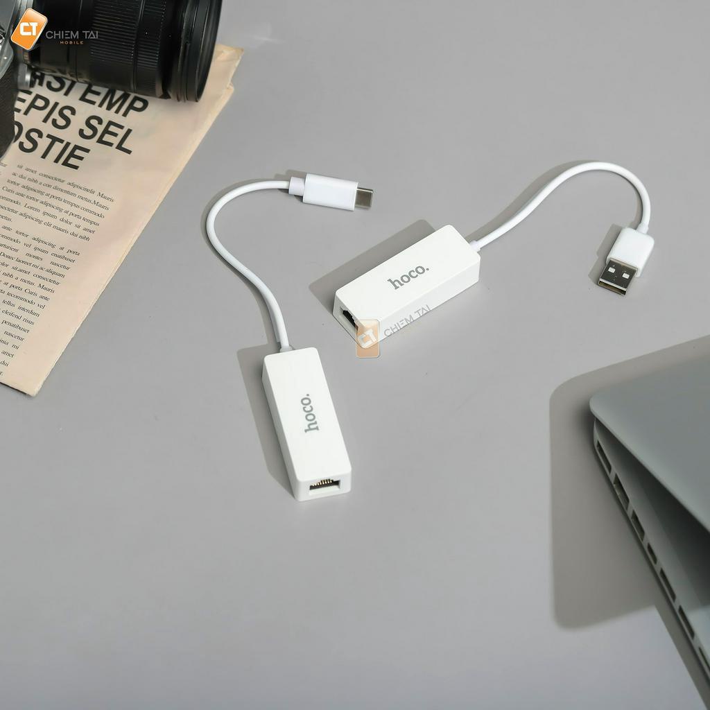 Adapter Ethernet Hoco UA22 (USB &amp; Type-C to RJ-45)